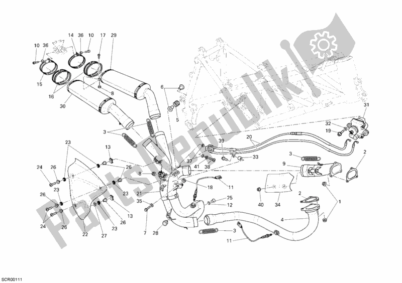 Toutes les pièces pour le Système D'échappement du Ducati Superbike 1198 SP 2011